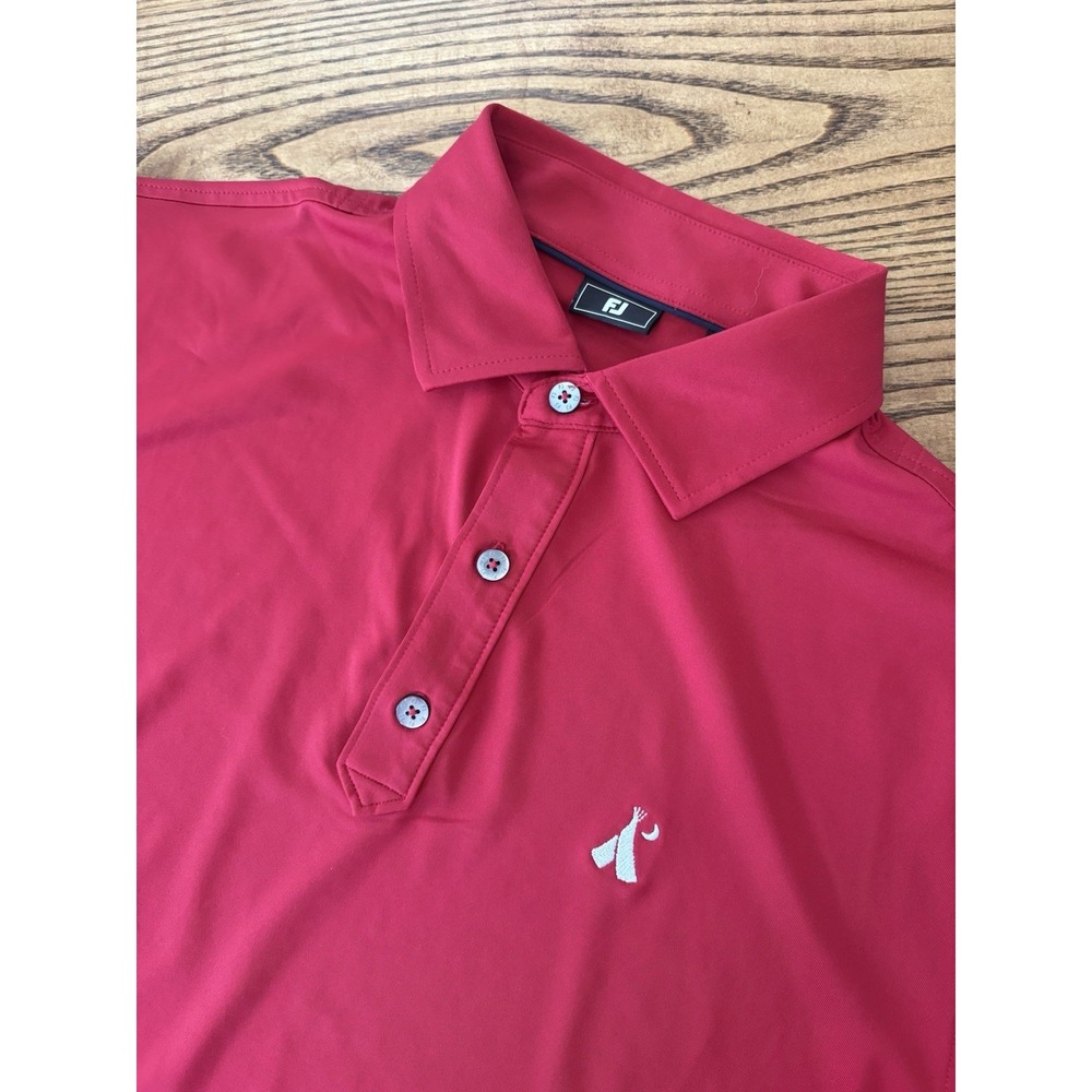 FootJoy FJ Men's Medium Crimson Red‎ Prodry Solid Lisle Golf Polo Shirt